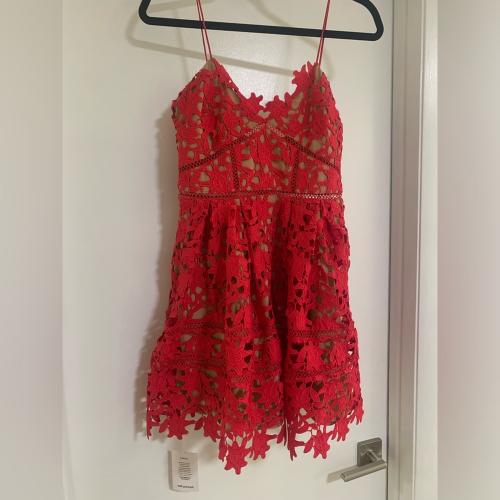 Self Portrait Magenta Azaelea Mini Dress sz 4. New with Tags